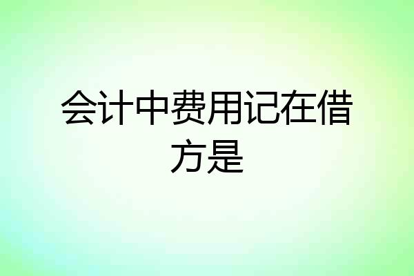 会计中费用记在借方是