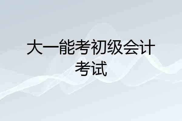 大一能考初级会计考试
