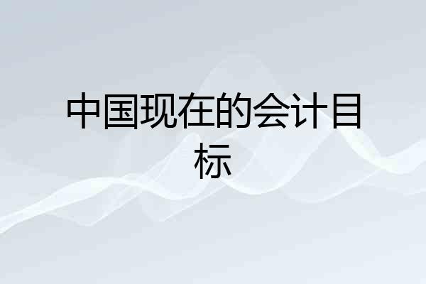 中国现在的会计目标