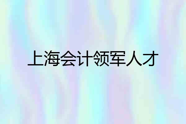 上海会计领军人才