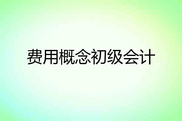 费用概念初级会计