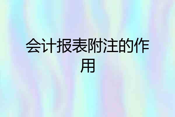 会计报表附注的作用