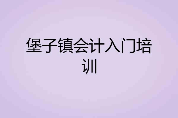堡子镇会计入门培训