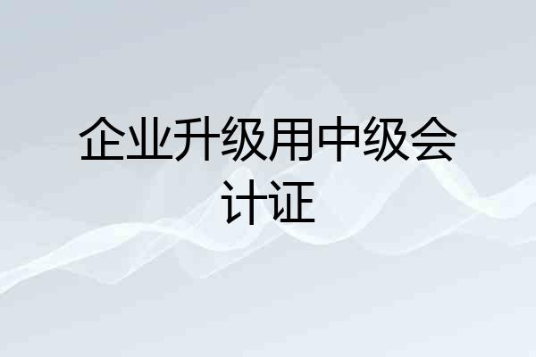 企业升级用中级会计证