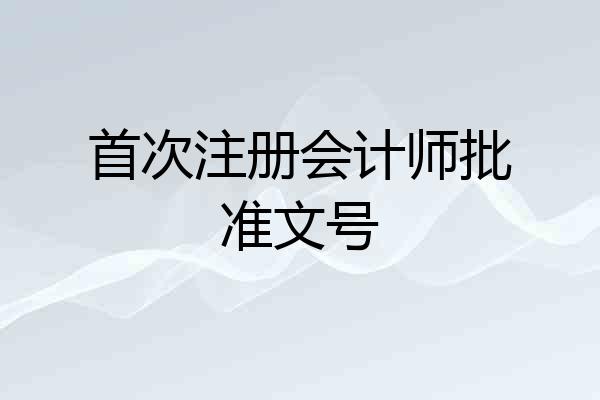首次注册会计师批准文号