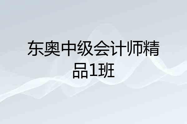东奥中级会计师精品1班