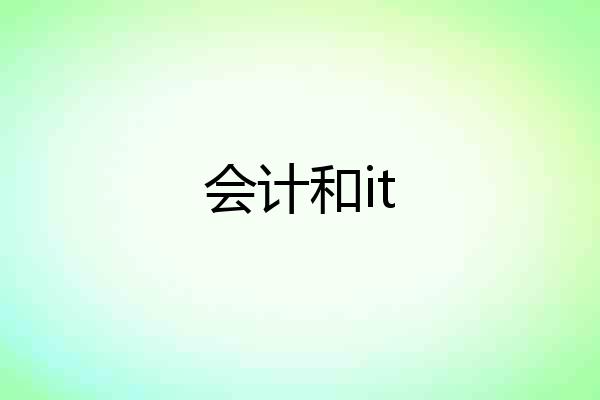 会计和it