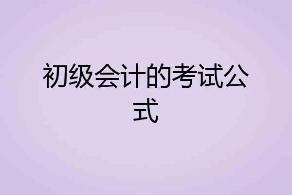 初级会计的考试公式