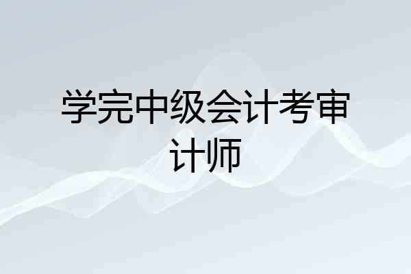 学完中级会计考审计师