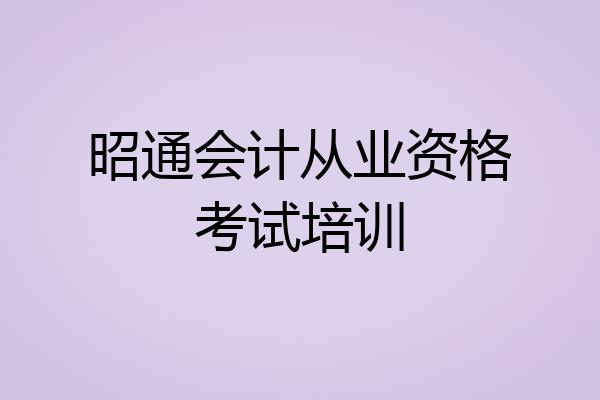 昭通会计从业资格考试培训