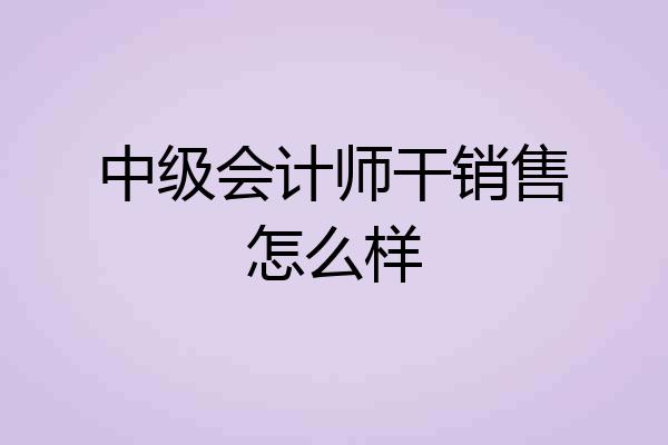中级会计师干销售怎么样