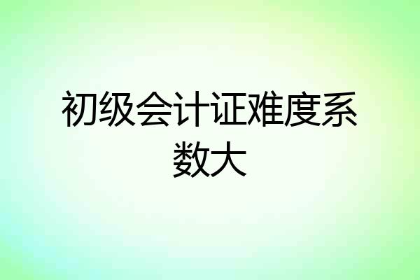 初级会计证难度系数大