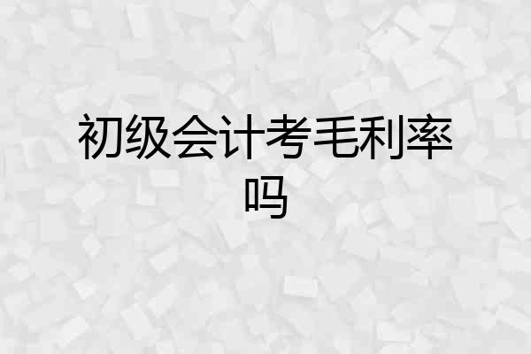 初级会计考毛利率吗