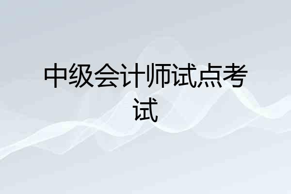 中级会计师试点考试