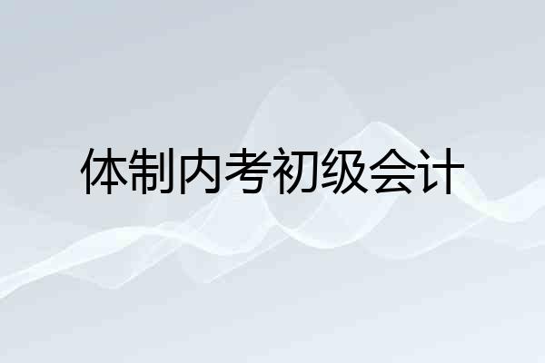 体制内考初级会计