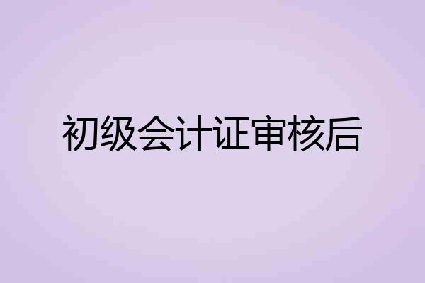 初级会计证审核后
