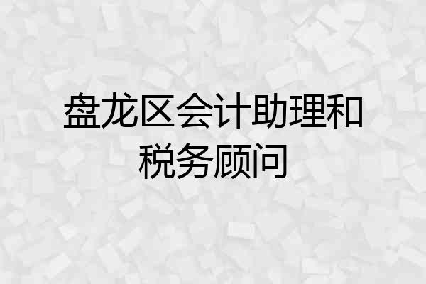 盘龙区会计助理和税务顾问