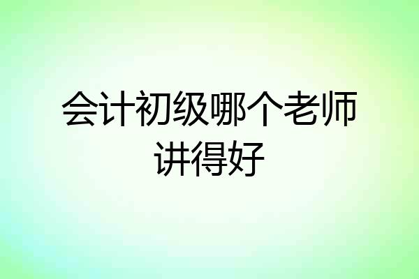 会计初级哪个老师讲得好