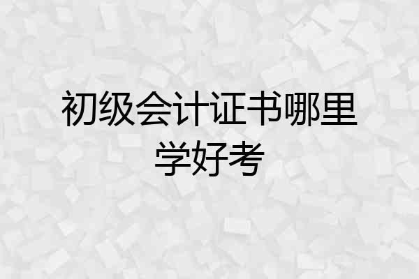 初级会计证书哪里学好考