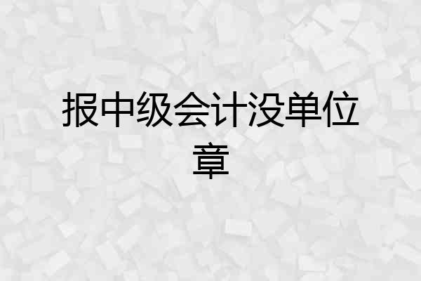 报中级会计没单位章