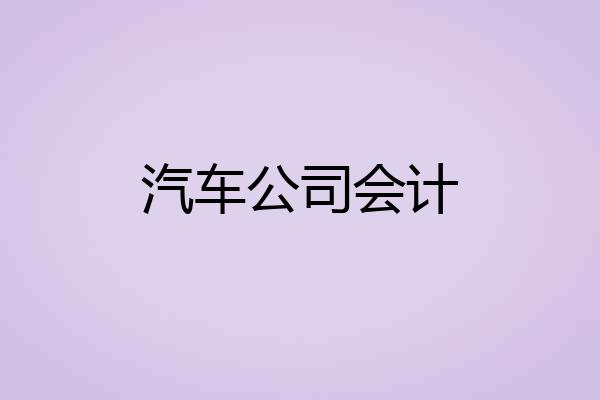 汽车公司会计