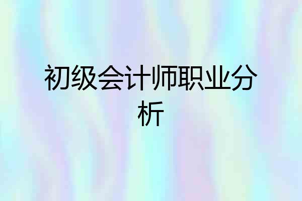 初级会计师职业分析