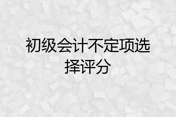 初级会计不定项选择评分