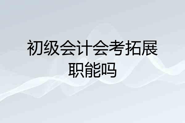 初级会计会考拓展职能吗