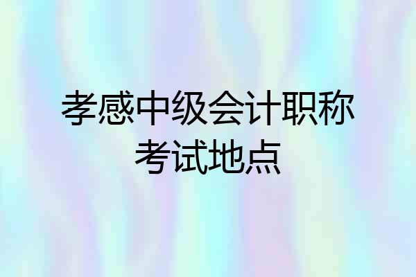 孝感中级会计职称考试地点