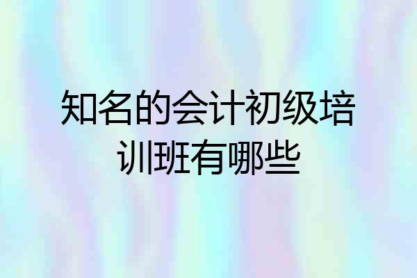 知名的会计初级培训班有哪些