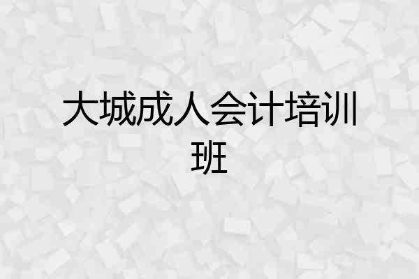 大城成人会计培训班