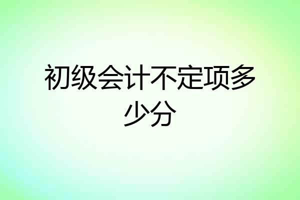 初级会计不定项多少分