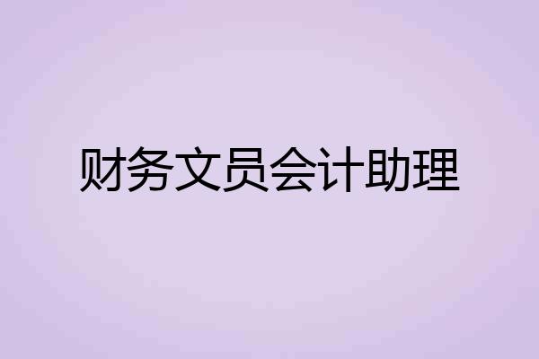 财务文员会计助理