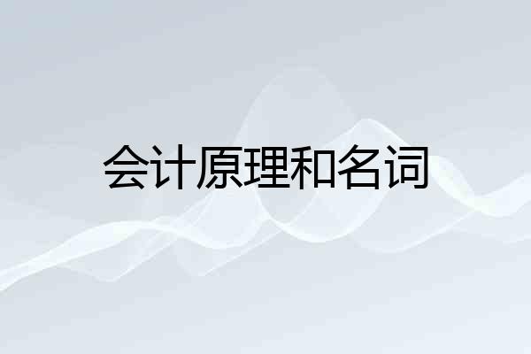 会计原理和名词