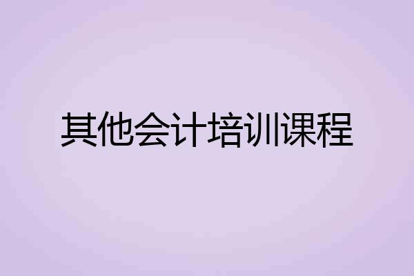 其他会计培训课程