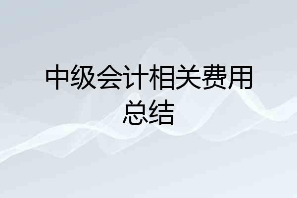 中级会计相关费用总结