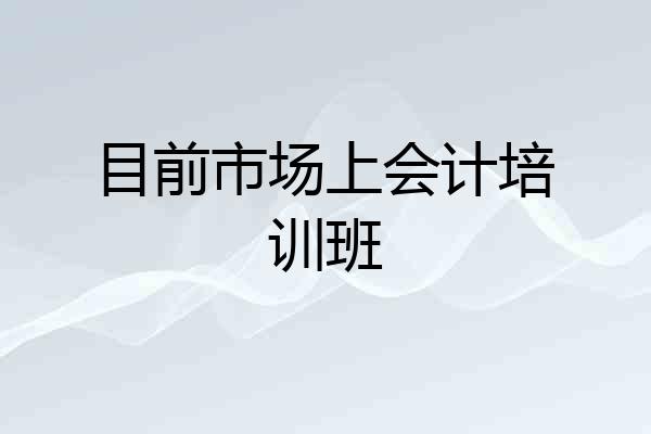 目前市场上会计培训班