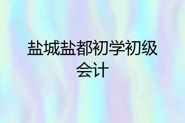 盐城盐都初学初级会计