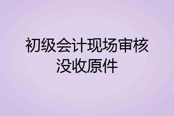 初级会计现场审核没收原件