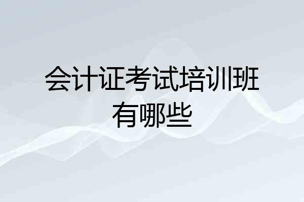 会计证考试培训班有哪些