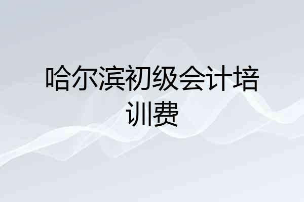 哈尔滨初级会计培训费