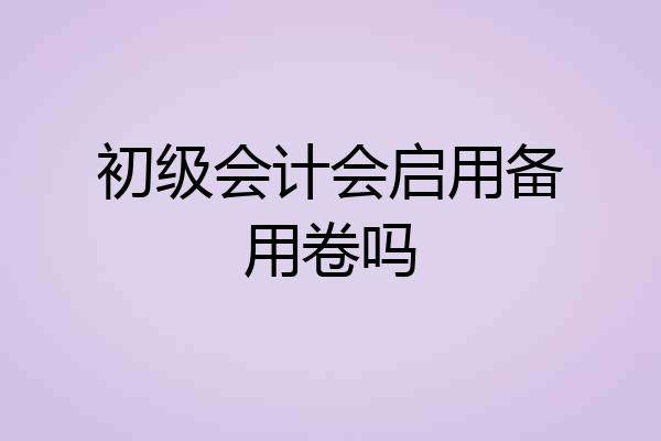 初级会计会启用备用卷吗