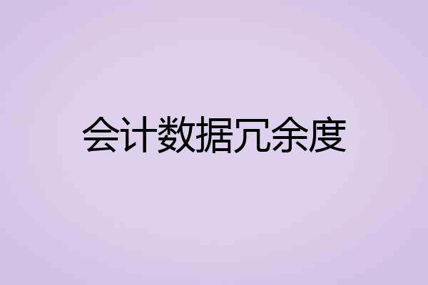 会计数据冗余度