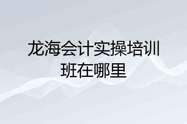 龙海会计实操培训班在哪里