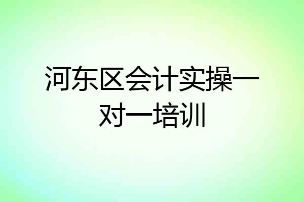 河东区会计实操一对一培训