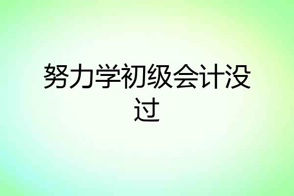 努力学初级会计没过