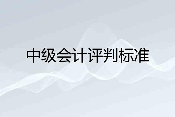中级会计评判标准
