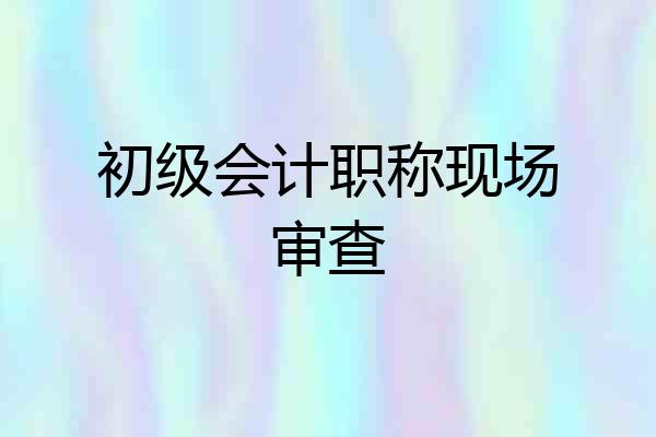 初级会计职称现场审查