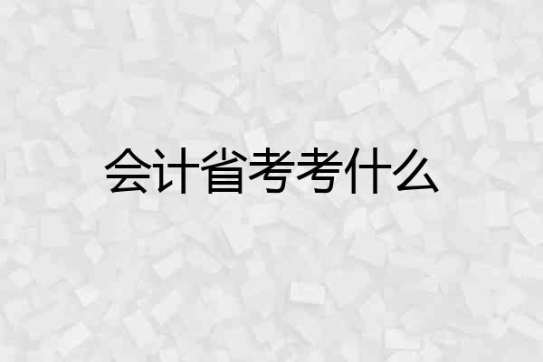 会计省考考什么