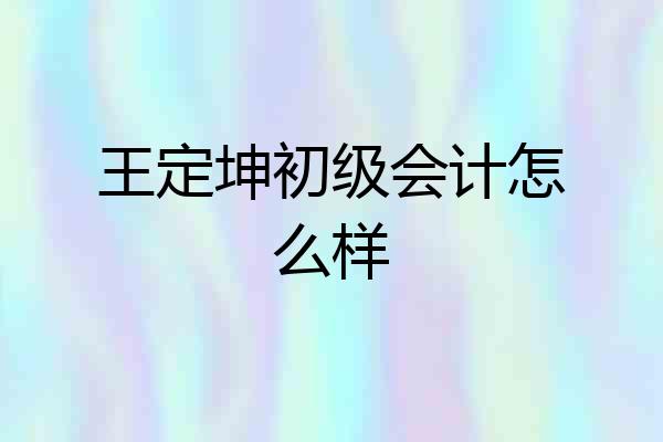 王定坤初级会计怎么样